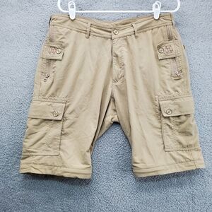 Clothing Arts P Cubed Shorts Mens 34 Cargo Traveler Pick Pocket Proof Tan